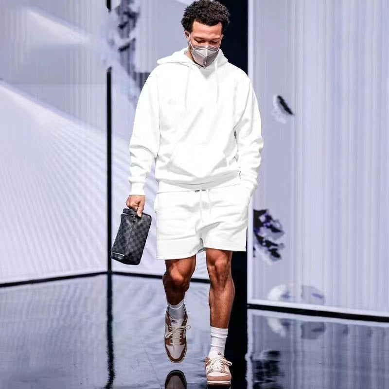 Solid Color Fashion Hoodies & Shorts for Men
