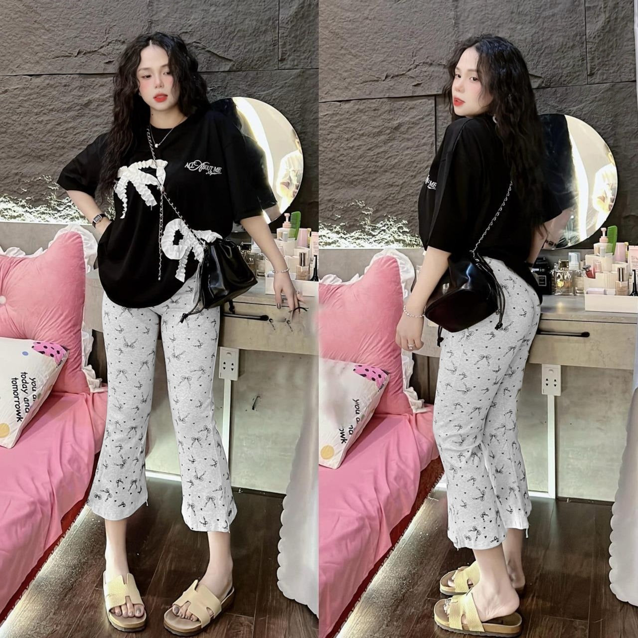 Street Fashion Printed T-shirt & Pant for Women