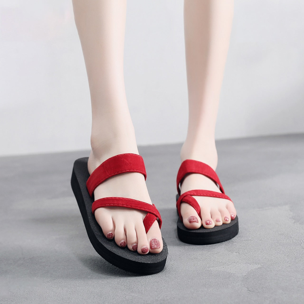 Outdoor Fashion Flat Solid Color Slippers for Women
