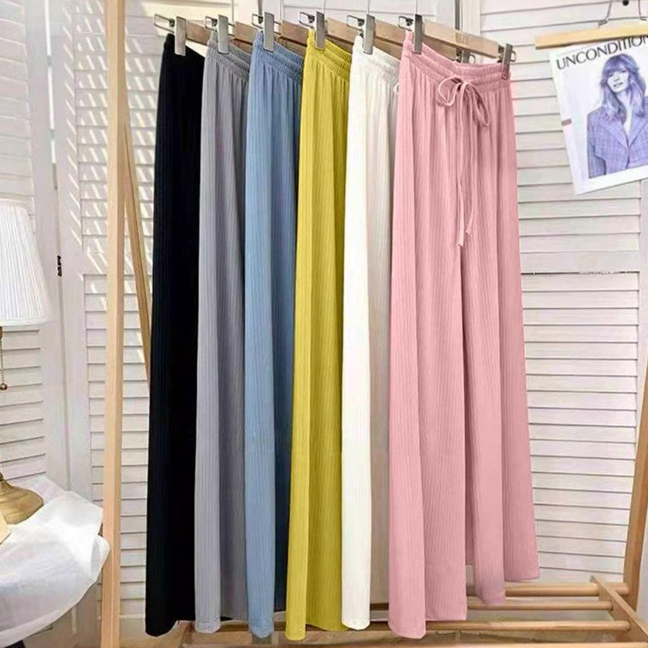 Latest High Waist Korean Solid Pants for Women