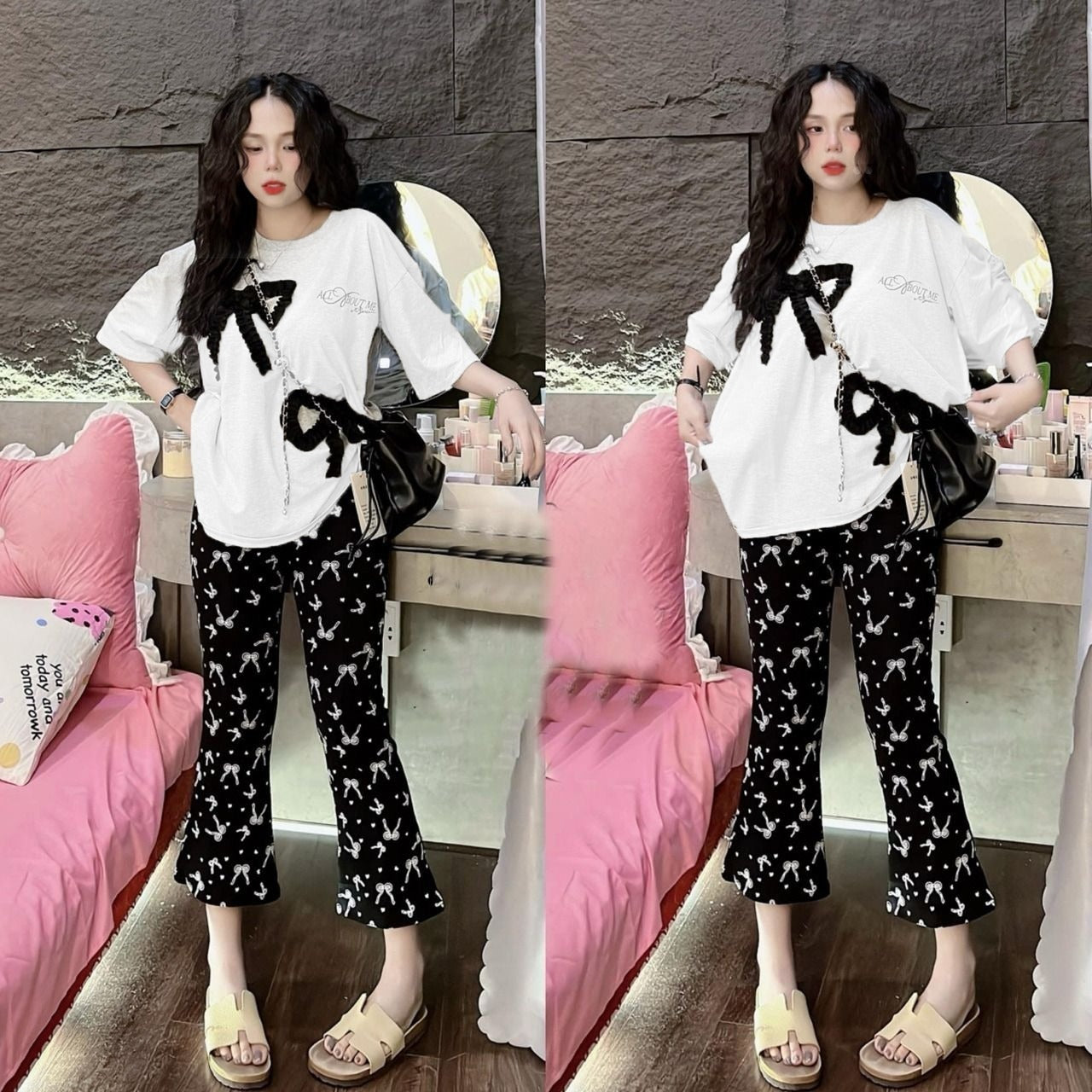 Street Fashion Printed T-shirt & Pant for Women