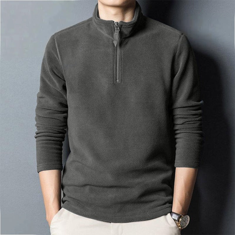Latest Solid Color Style Neckline Slim Fit Sweatshirt for Men