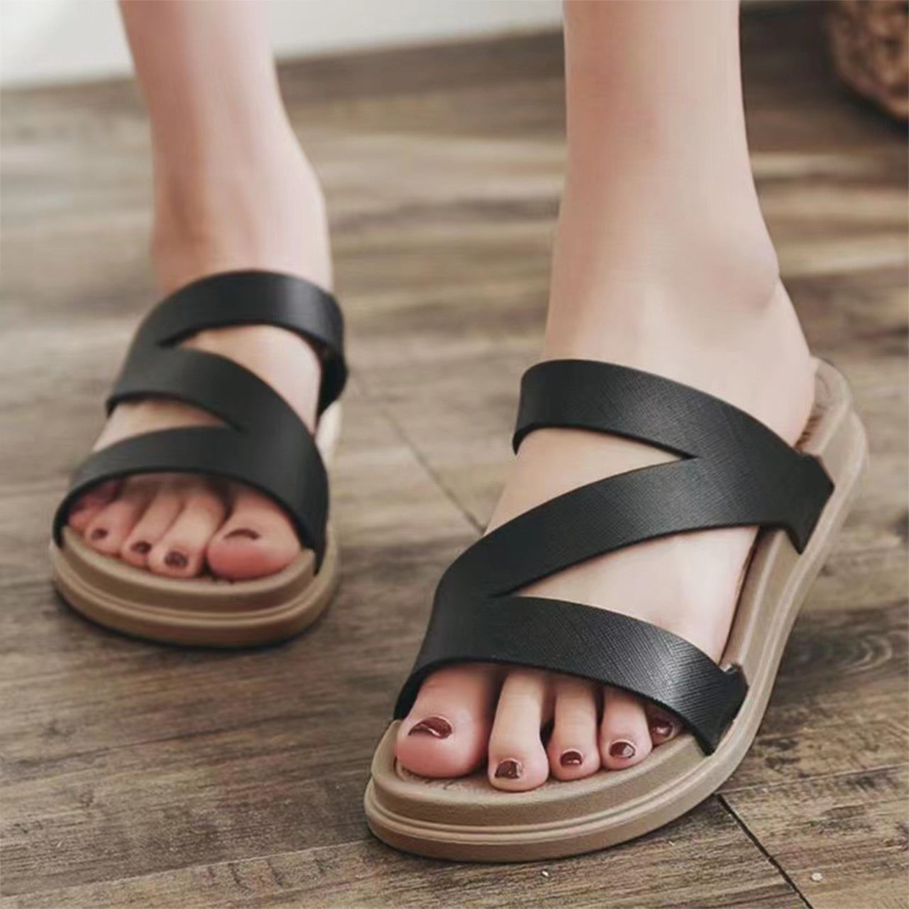 Latest Fashion Versatile Solid Slipper Sandals for Women