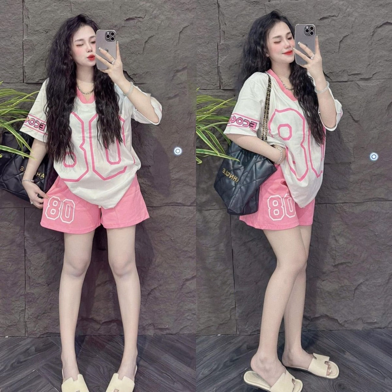 American Short Sleeve T-shirt & Shorts for Women
