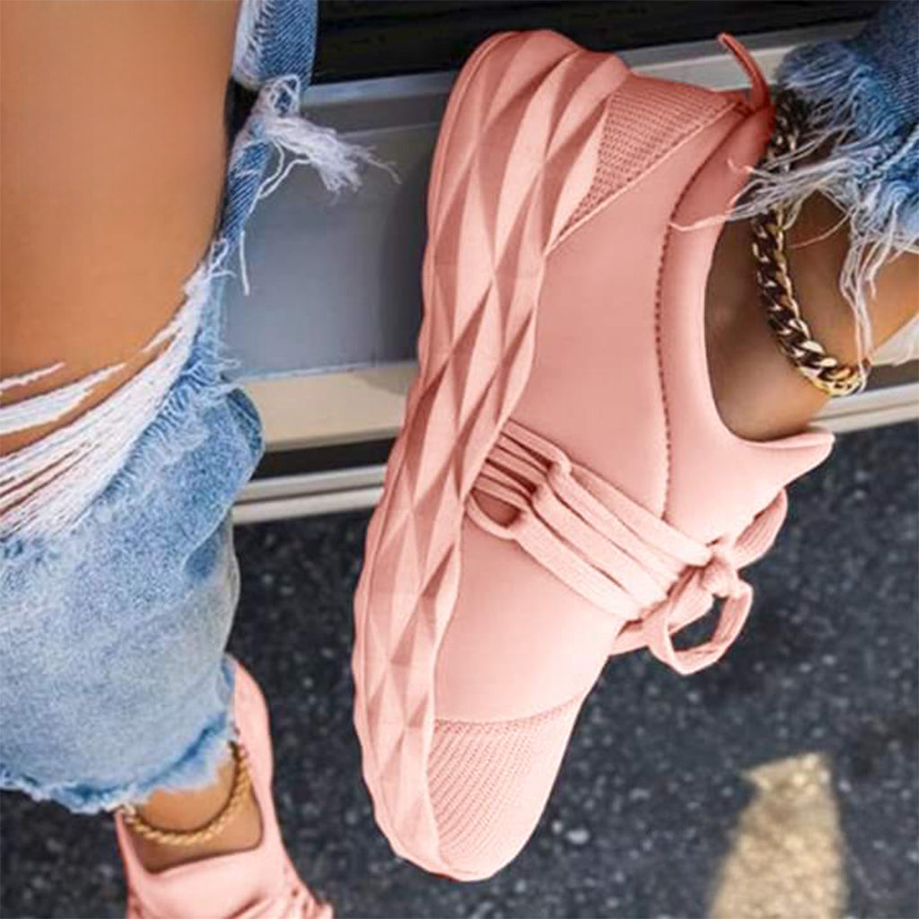 Summer Style Solid Color Running Sports Casual Walking Shoes for Women
