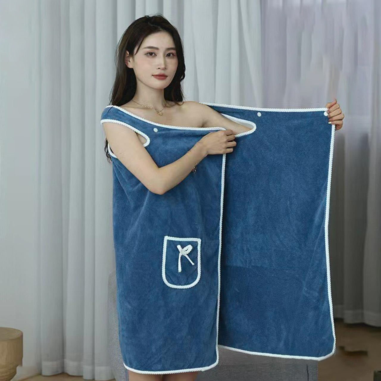 Solid Microfiber Shower Bath Quick-Drying Towel for Ladies