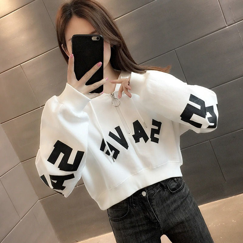 Ultimate Style Free Fit Typographic Print Crop Top for Women