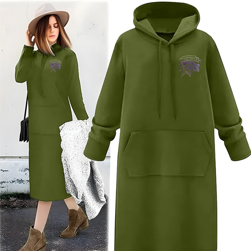 Latest Fashion Long Full Sleeve Hooded Dress for Women