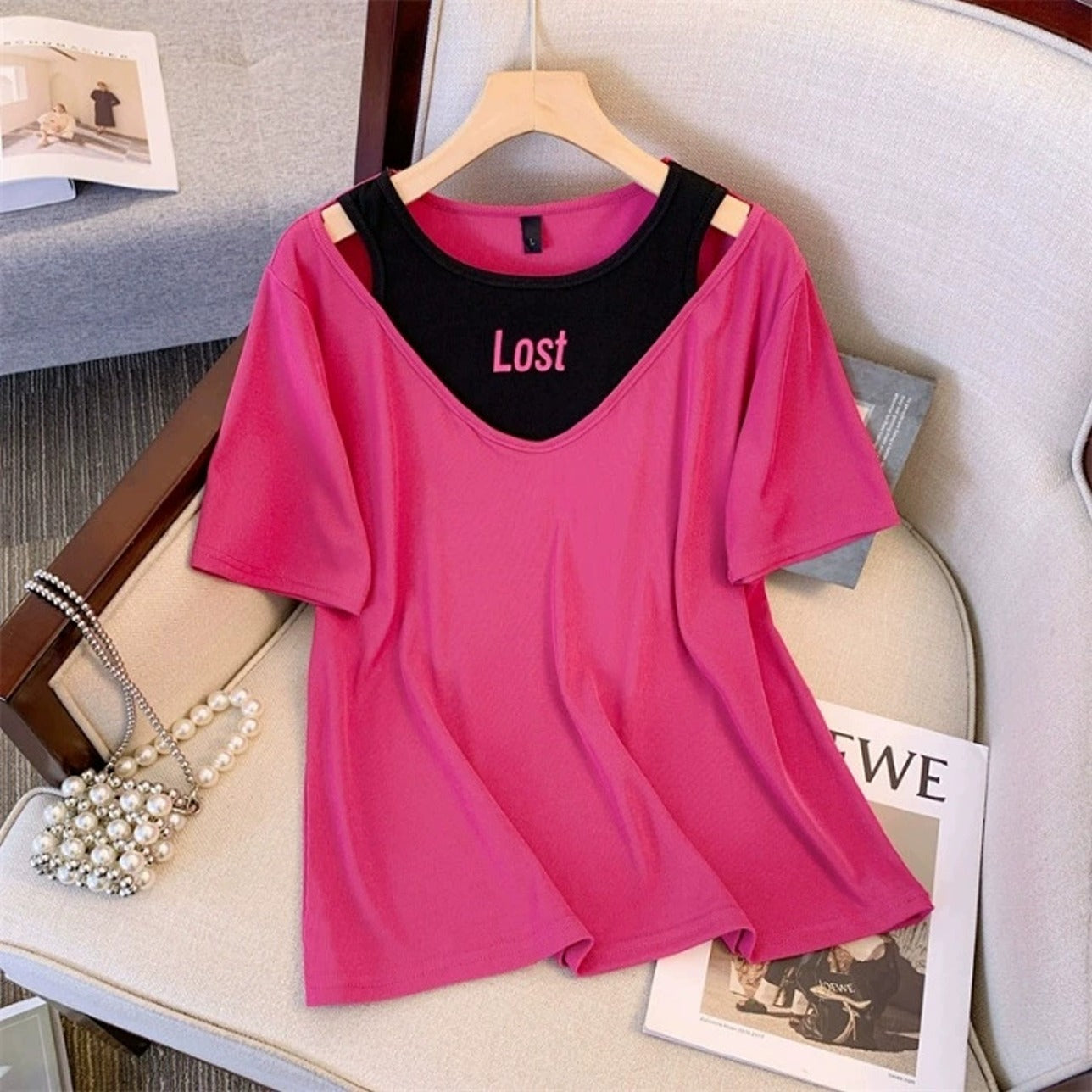 Solid Color Fashion Casual Comfy Top for Ladies