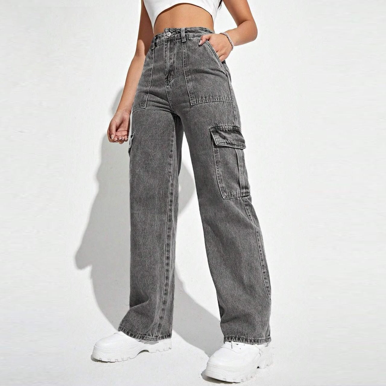 Latest Fashion Wide Leg Cargo Pants for Women