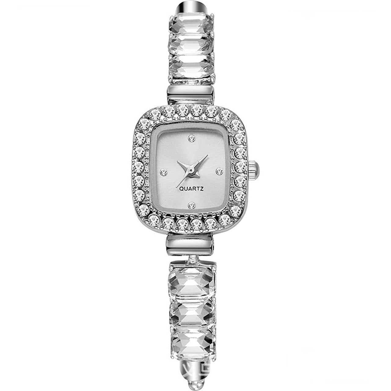 Quartz Casual Stone Decor Fashion Wristwatch for Women