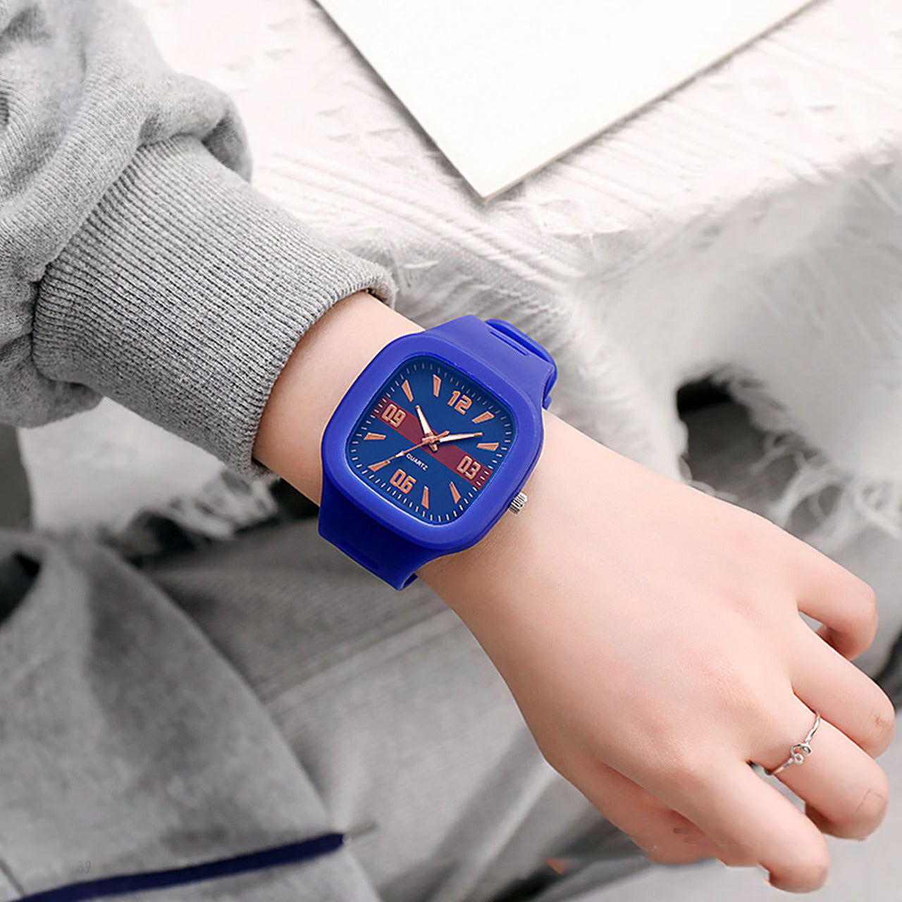 Silicone Strap Style Ultra Light Square Watch