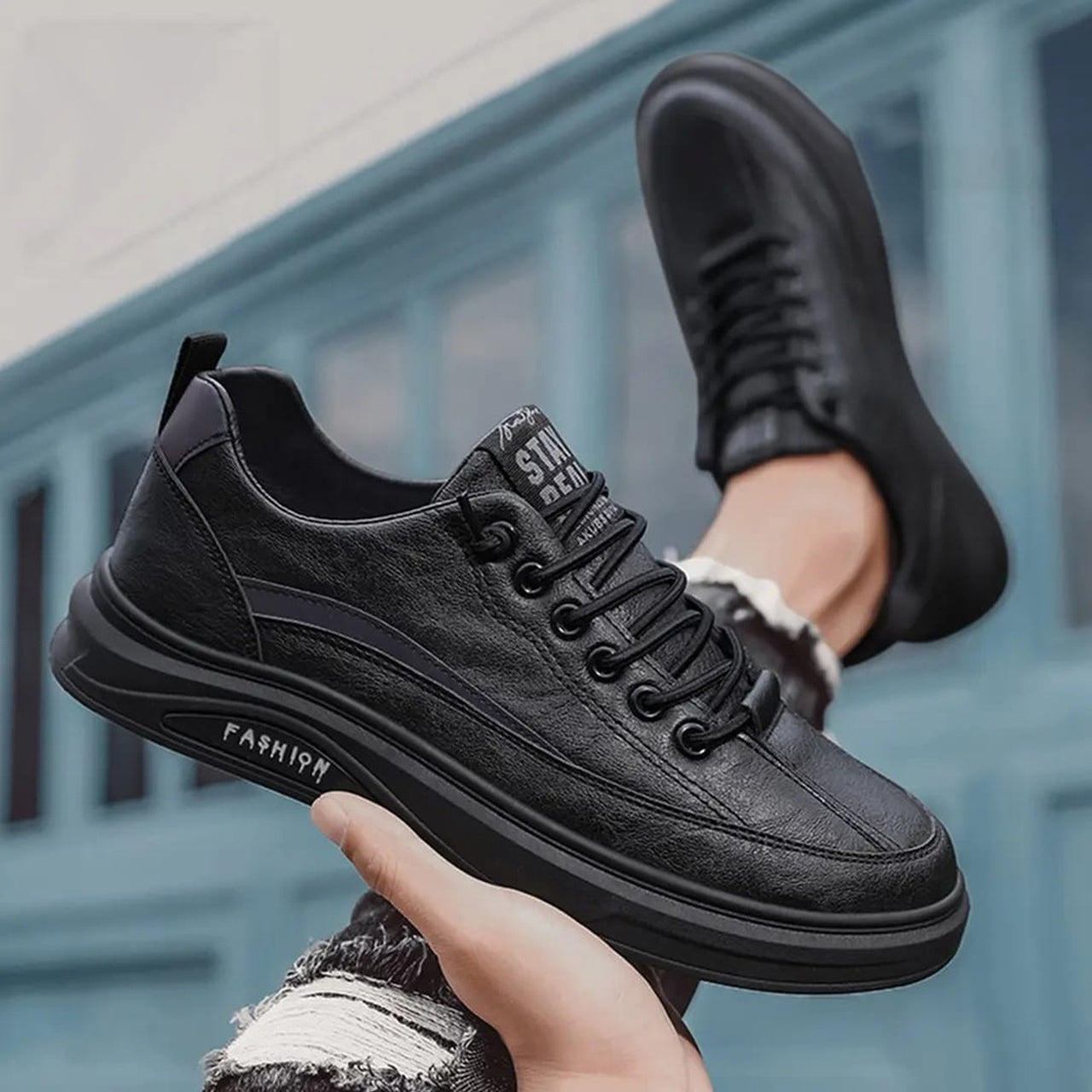 Vintage Style Solid Pattern Rubber Sole Slip On Outdoor Shoes