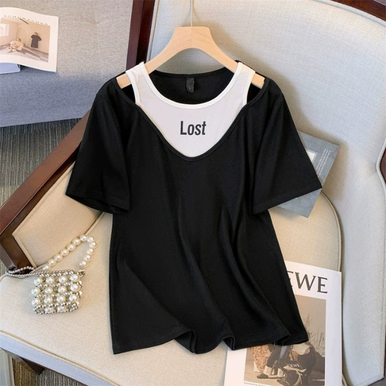 Solid Color Fashion Casual Comfy Top for Ladies