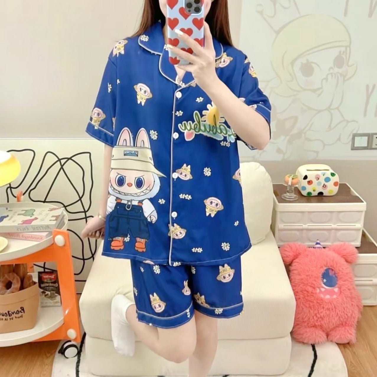 Anime Cartoon Printed Fashion Pajama for Women