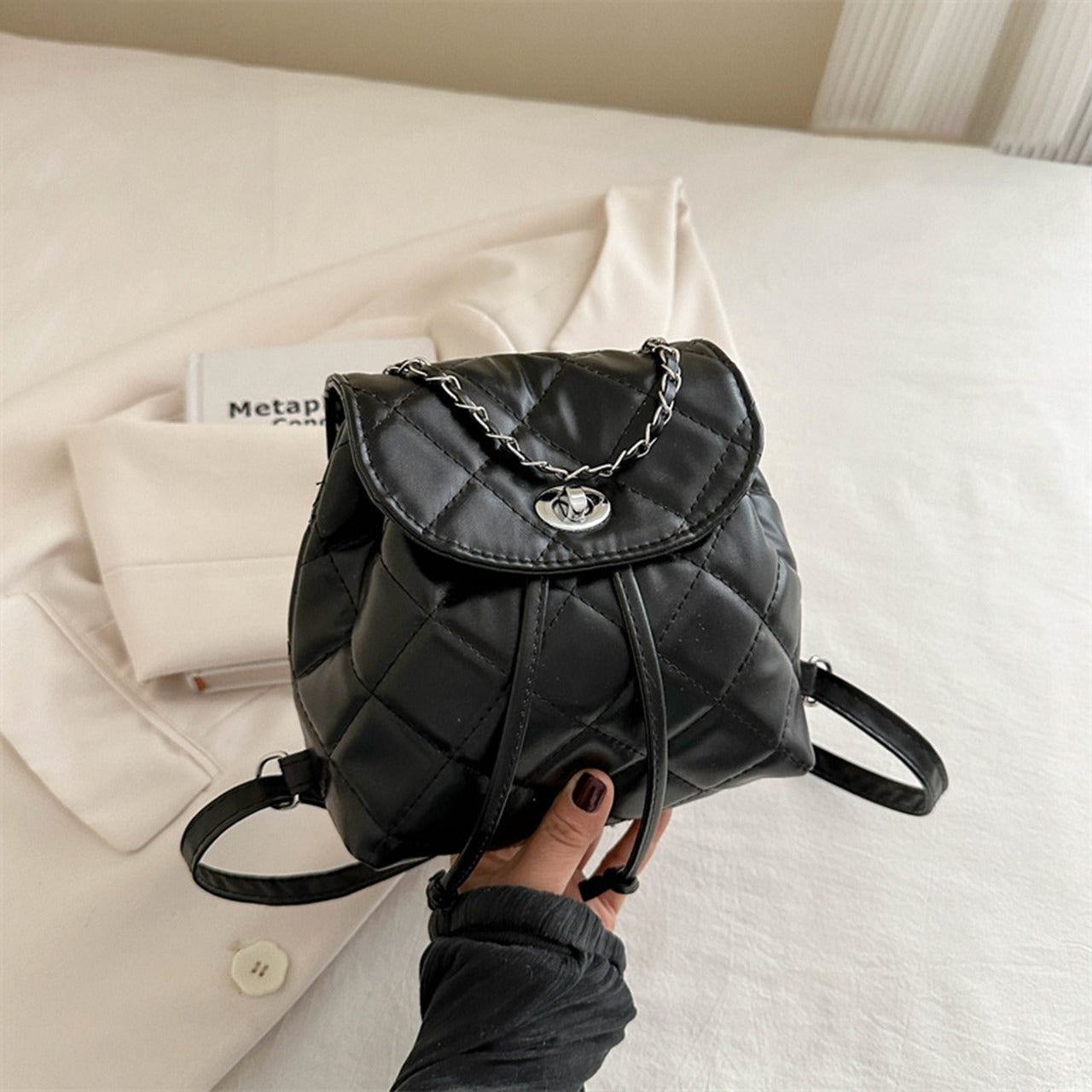 Butterfly Pattern Minimal Backpack Bag for Women