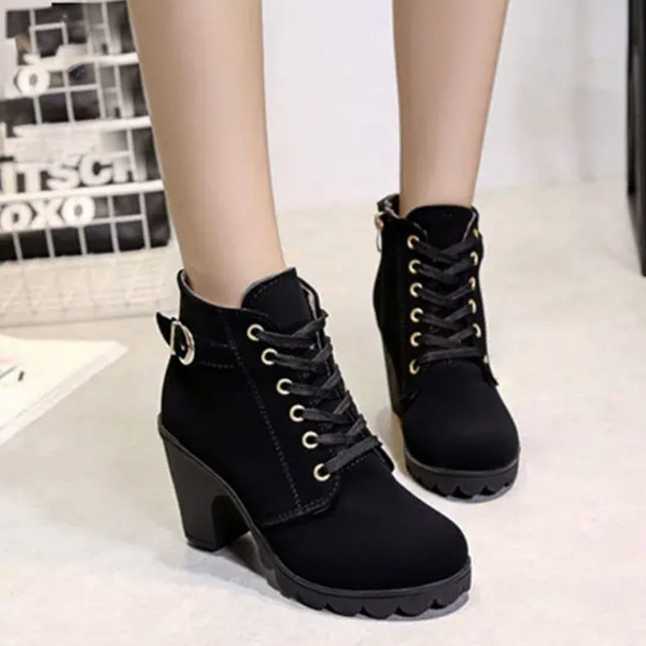 Latest High Top Solid Leather Ankle Boots for Women