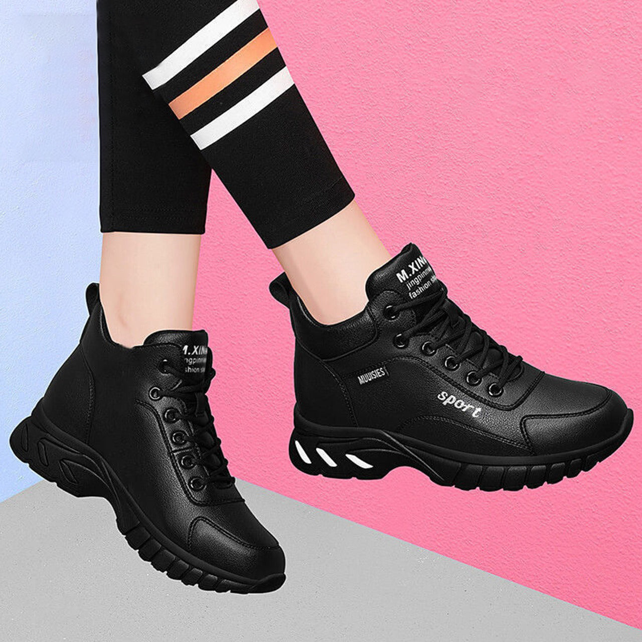 Latest Solid Casual Sports Anti Slip Fashion Thick Sole Shoes for Women