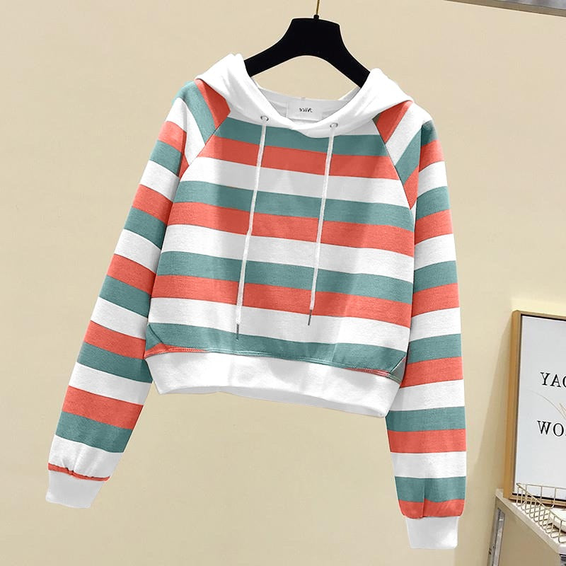 Striped Pattern Latest Hoodies for Women