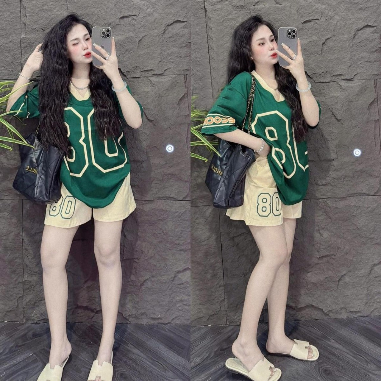 American Short Sleeve T-shirt & Shorts for Women