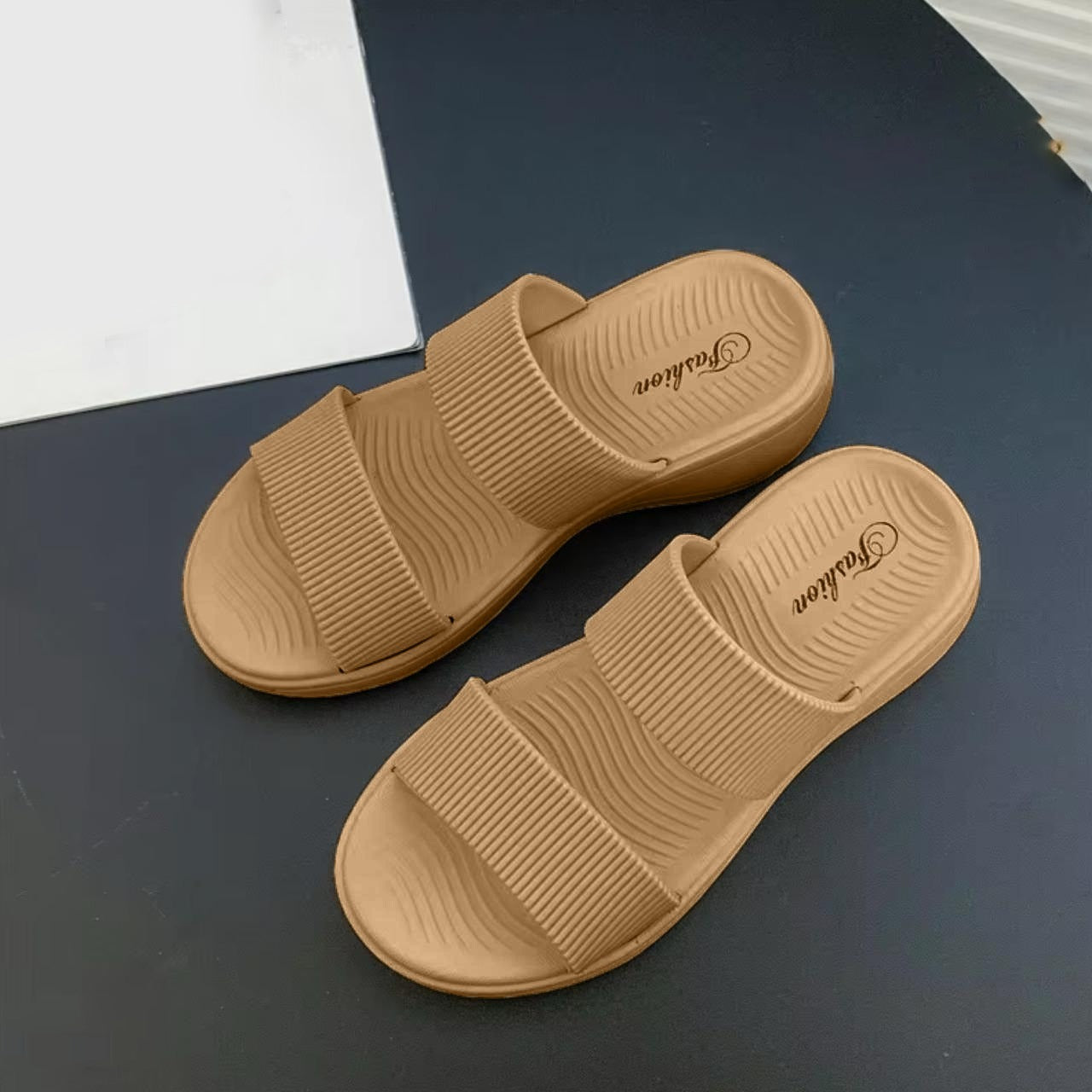 Thick Soled Flat PVC Sandals for Women