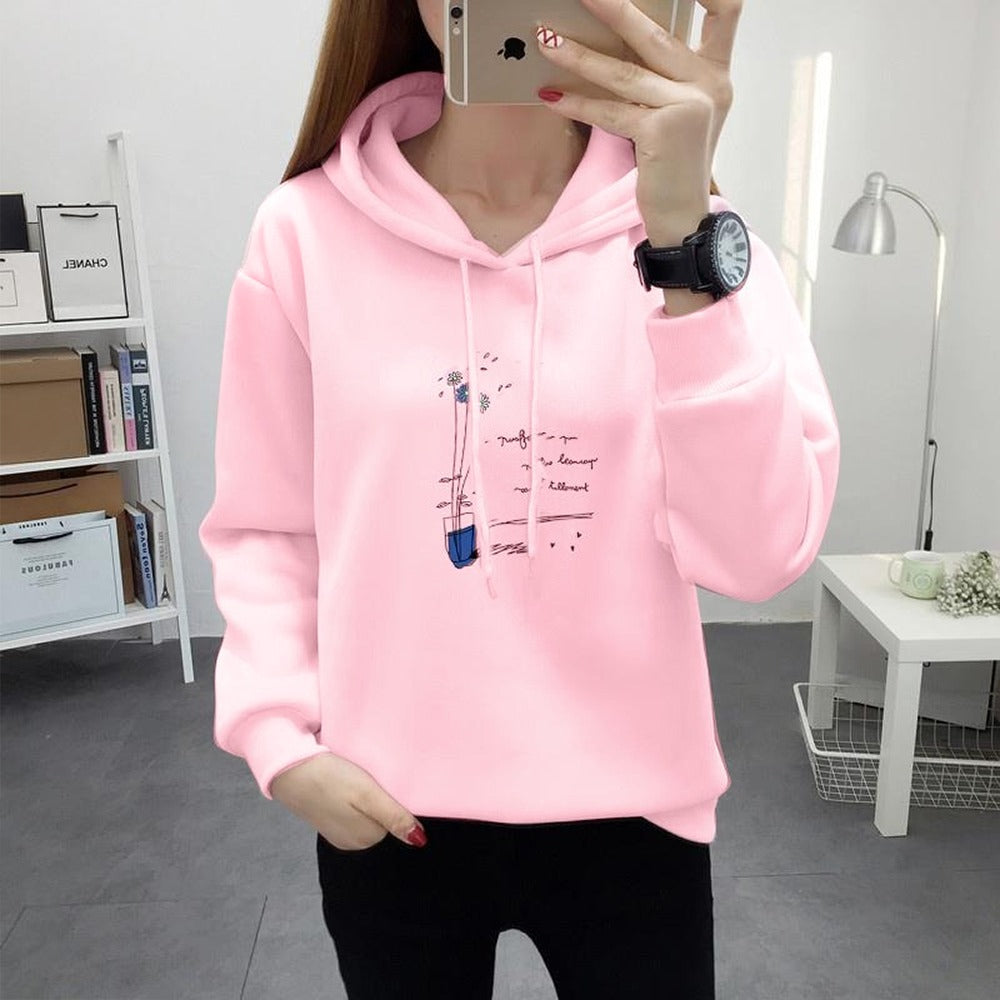 Latest Fashion Printed Casual Solid Color Hoodies for Women