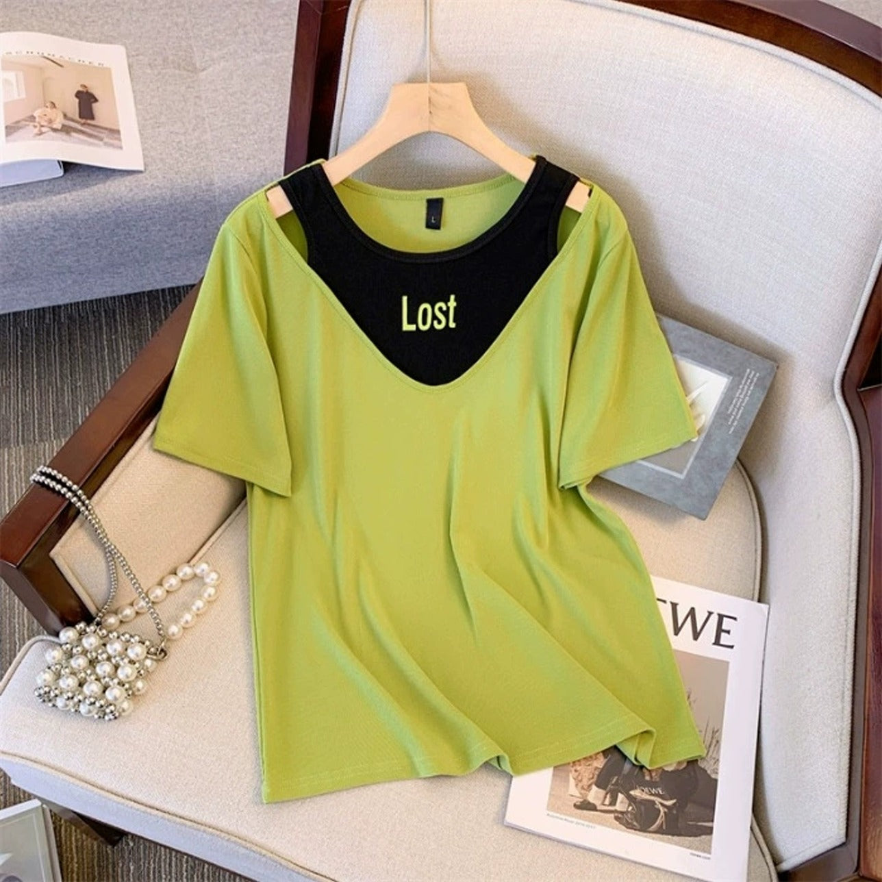 Solid Color Fashion Casual Comfy Top for Ladies