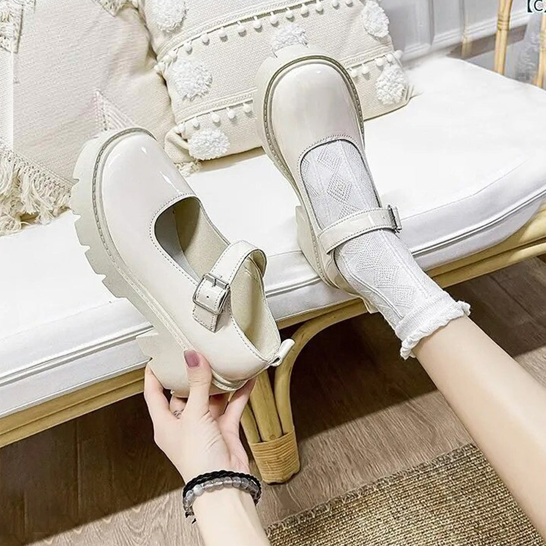 Heeled Fashion Solid Color Japanese Girl Round Toe Cosplay Shoes for Women