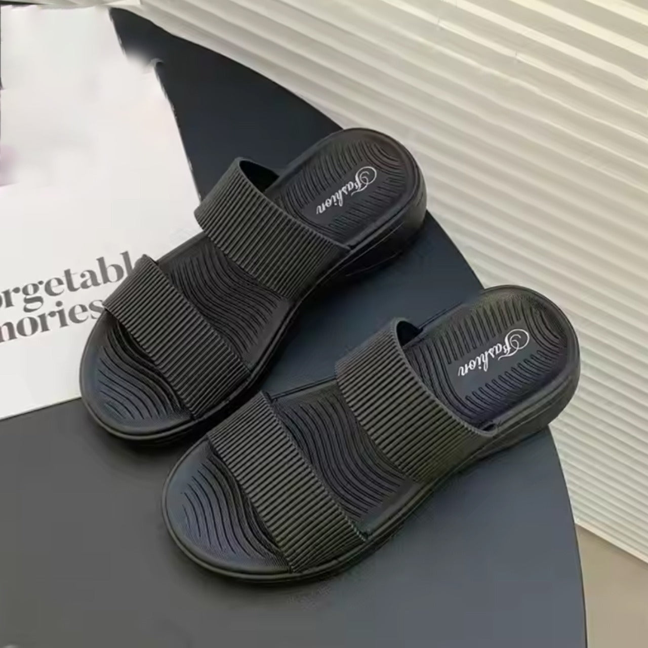 Thick Soled Flat PVC Sandals for Women