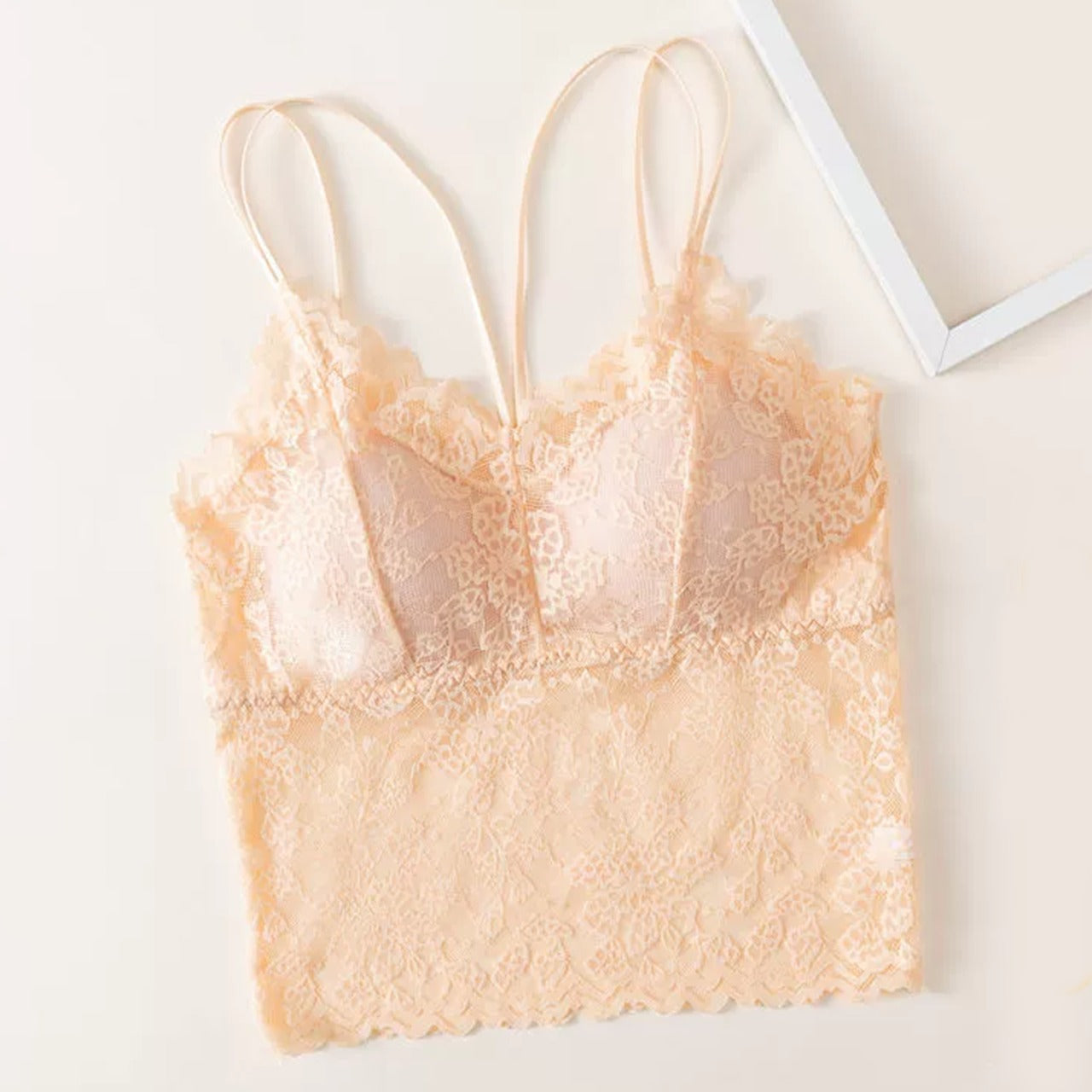 Solid Lace Vest Thin Shoulder Fashion Camisole Top for Women