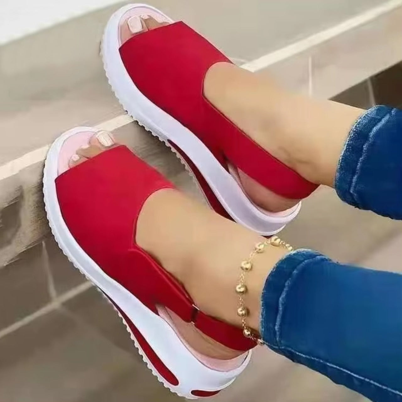 New Platform Slide Toe Open Ankle Strap Sandals for Women