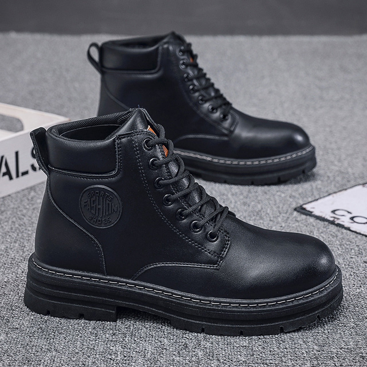 Solid Color Ankle Fashion Boots for Men