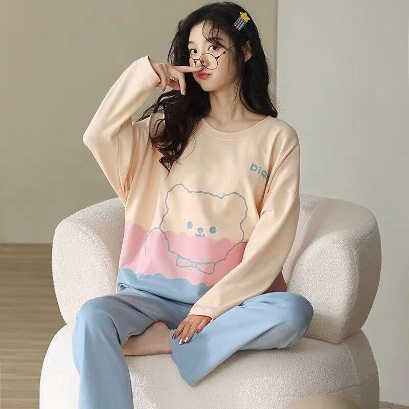 New Full Sleeve Style Graphic Printed Pajamas for Women