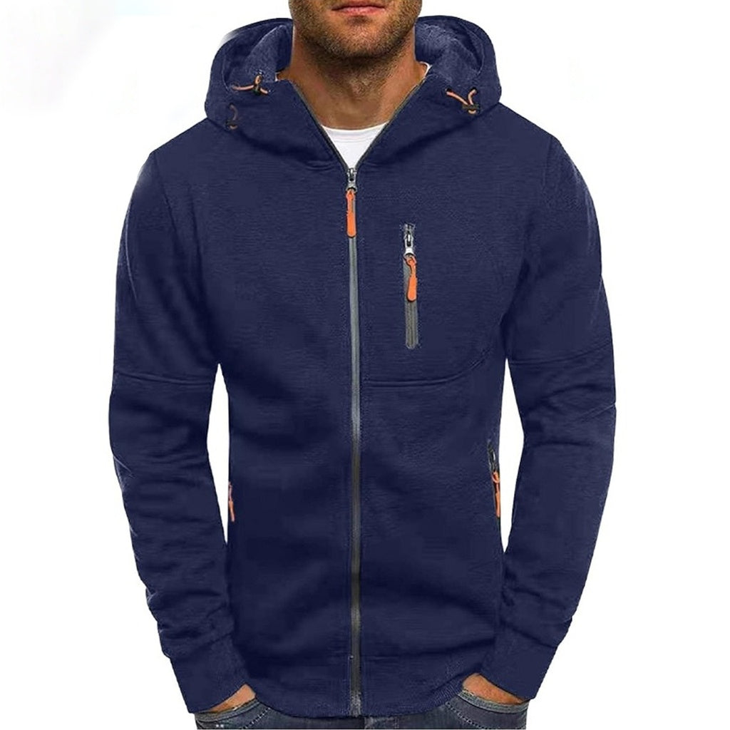 Minimal Graphic Hooded Solid Jacket for Men