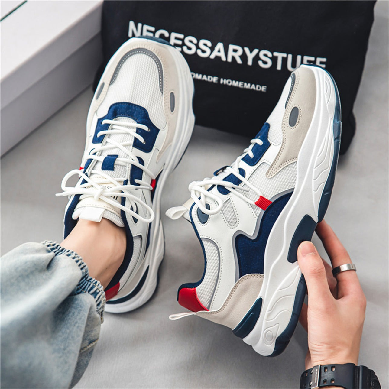 Running Sports Fit Fashion Lace Up Sneakers for Men