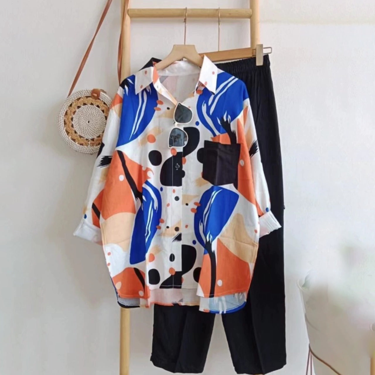 Casual Colorblock Printed Shirt & Pant for Women