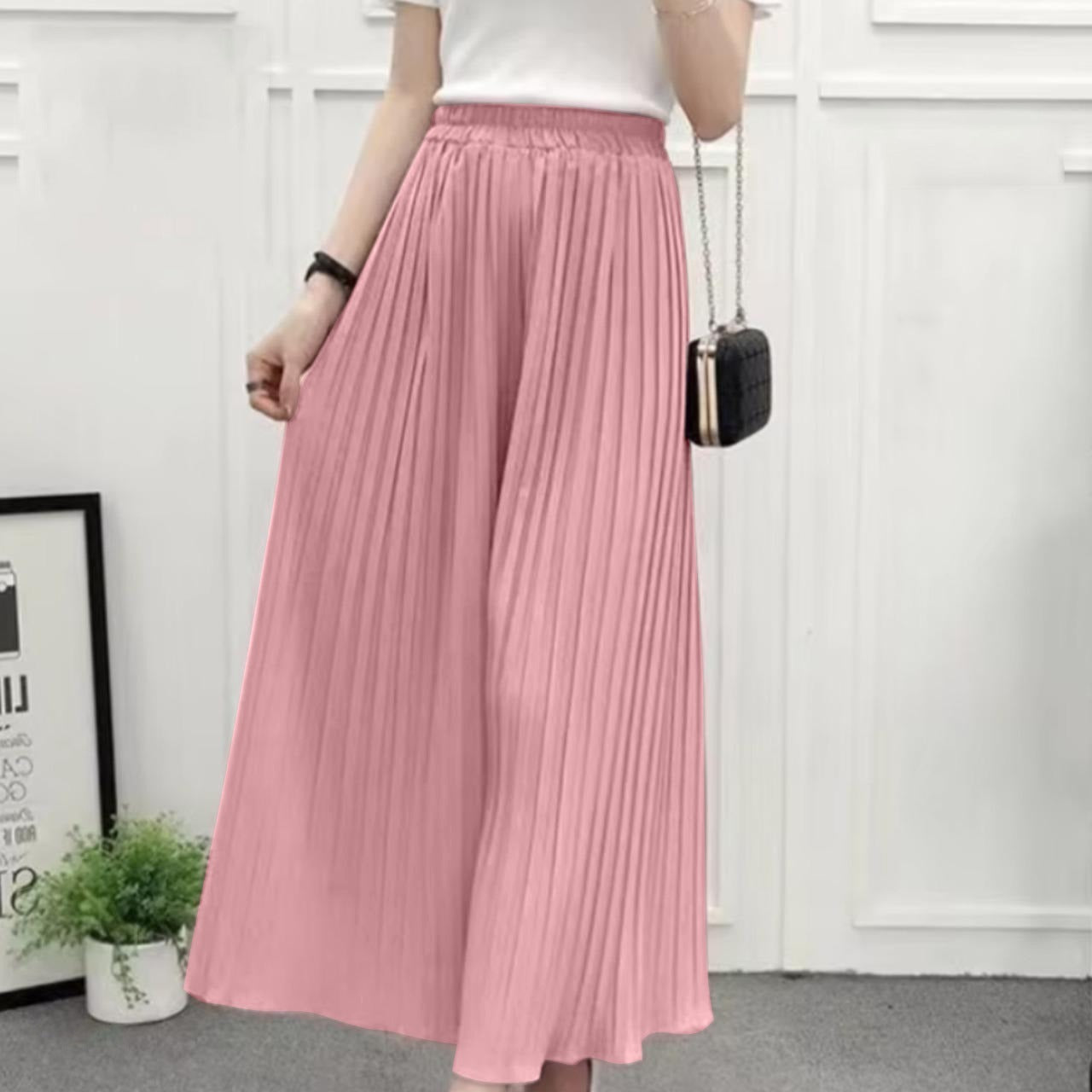 Korean Fashion Solid Wide Leg Loose Pant for Women