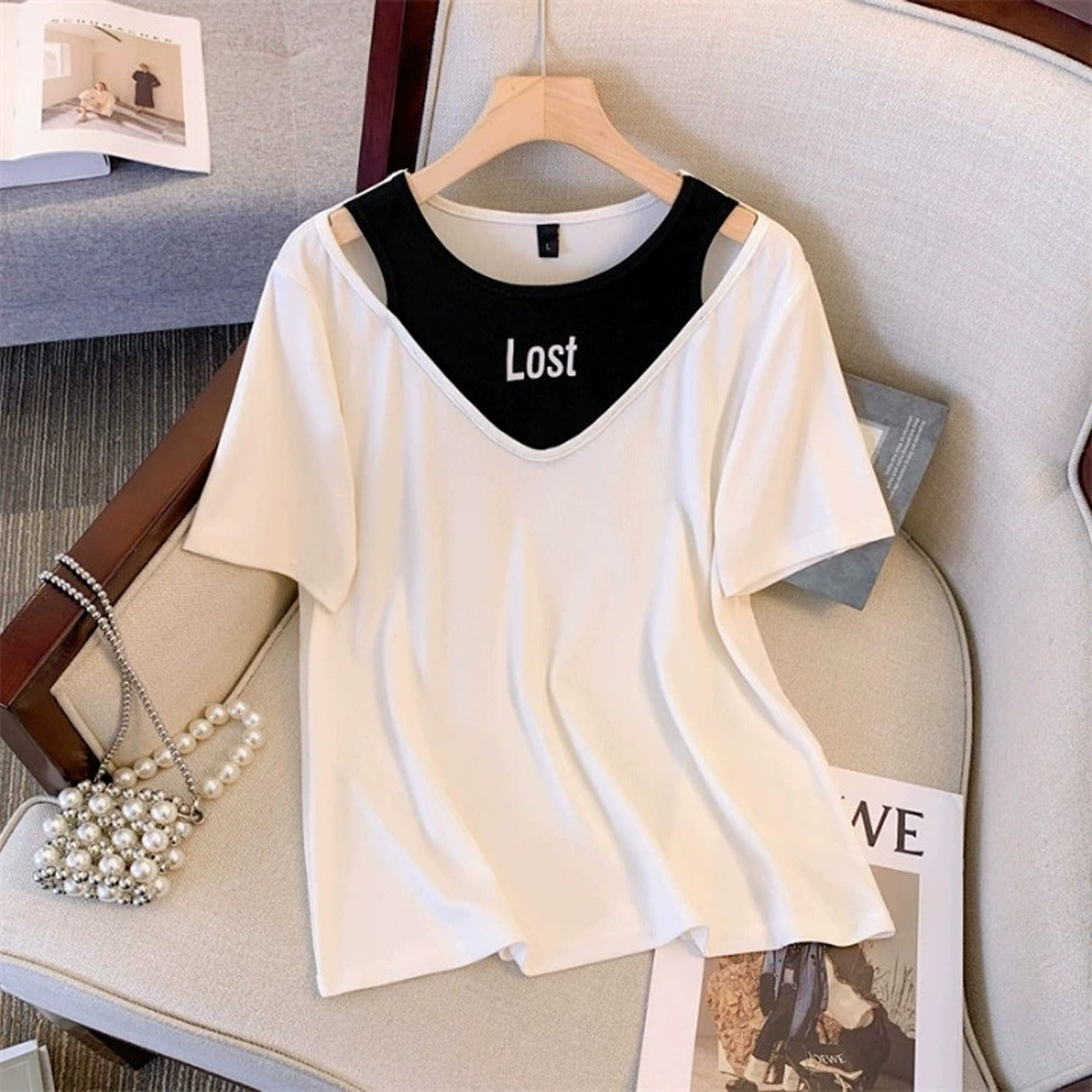Solid Color Fashion Casual Comfy Top for Ladies