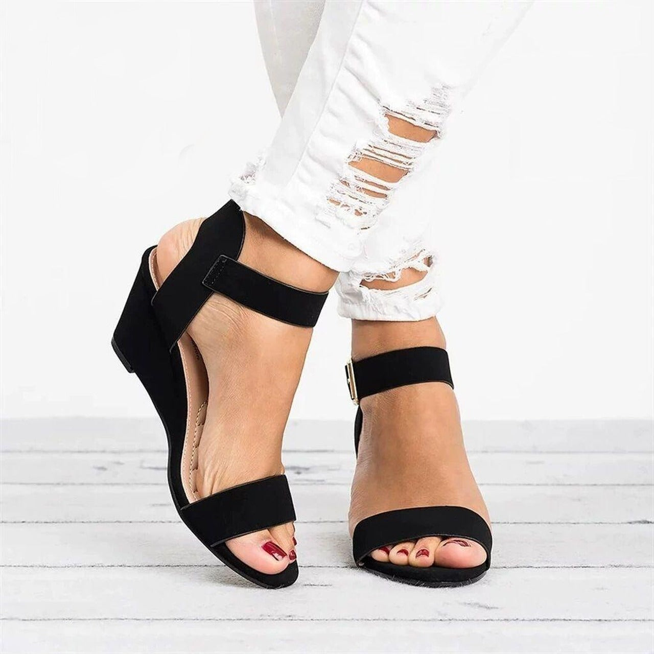 Wedge Fashion Casual Flat Slip On Sandals for Women