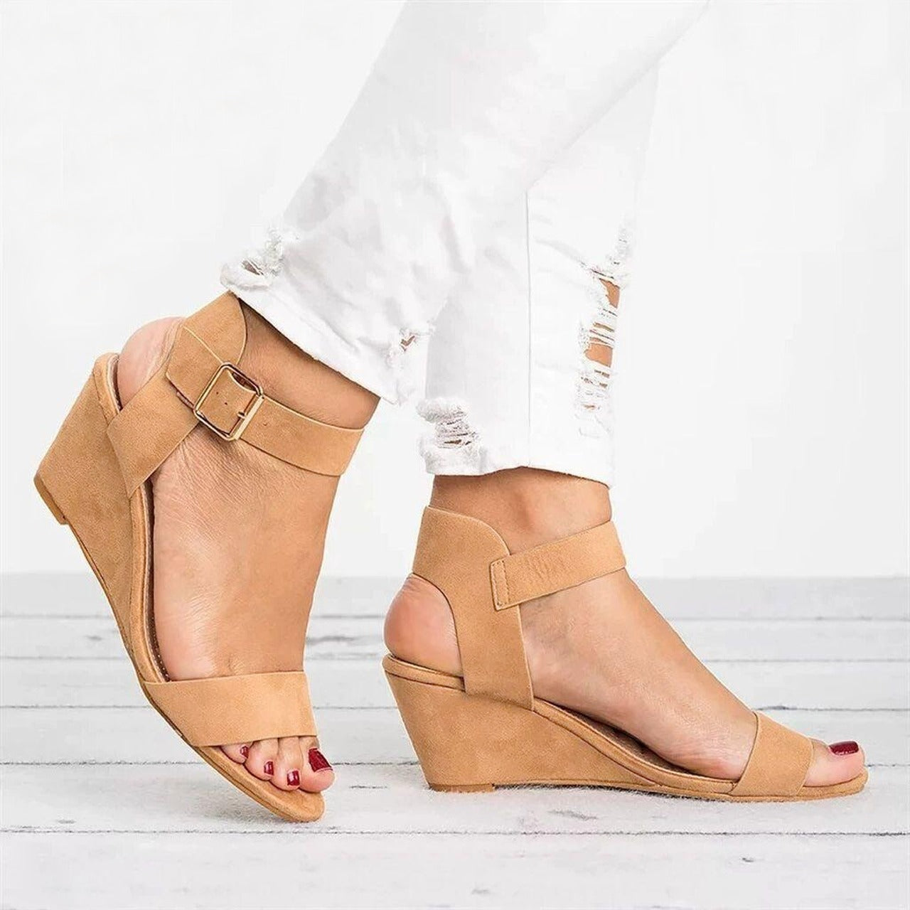 Wedge Fashion Casual Flat Slip On Sandals for Women