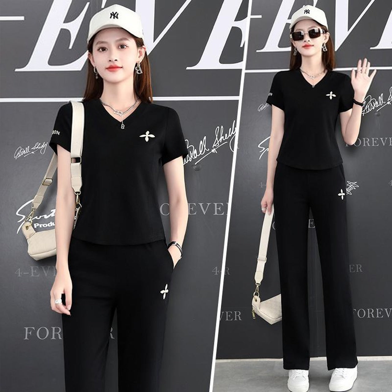 Ladies New Cutest Solid Color T-shirt & Pant