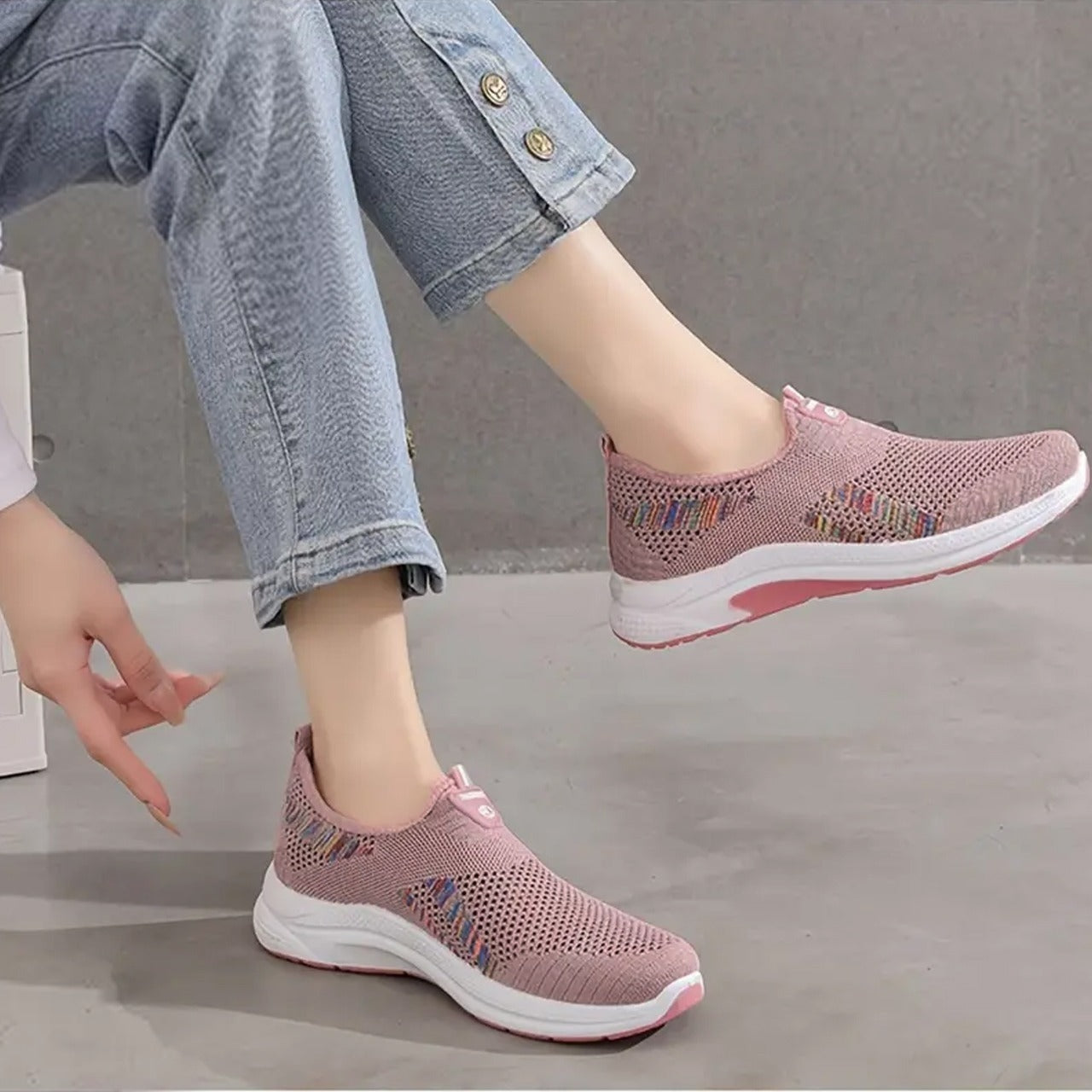 Korean Edition Casual Solid Mesh Women Sneaker Shoes