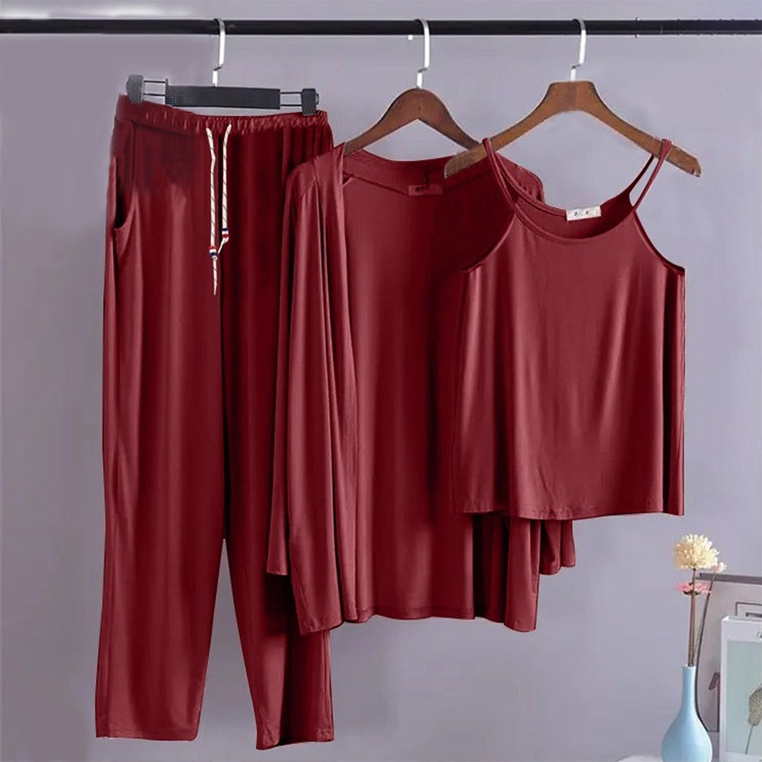 Solid Color Sleep Night Wear Pajamas for Women
