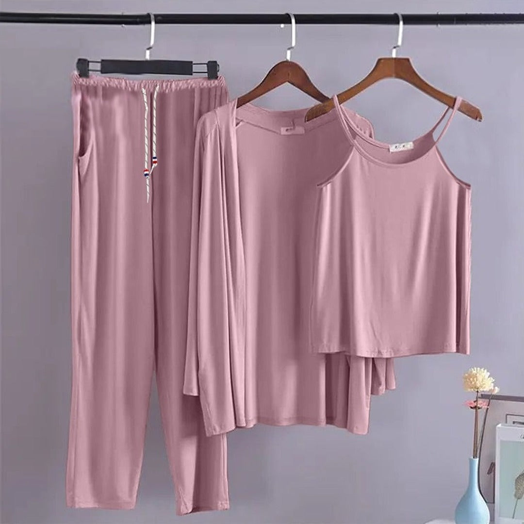 Solid Color Sleep Night Wear Pajamas for Women