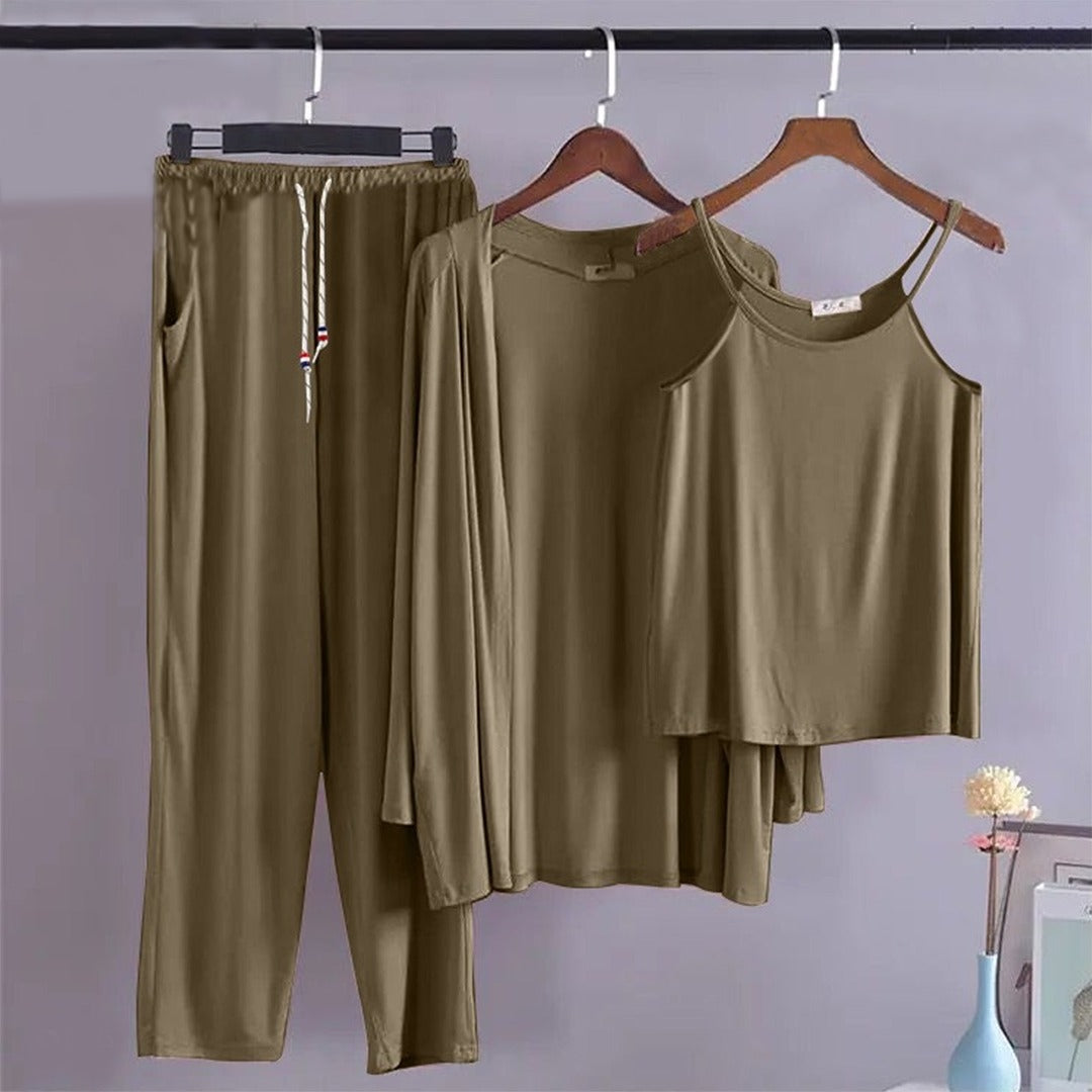 Solid Color Sleep Night Wear Pajamas for Women