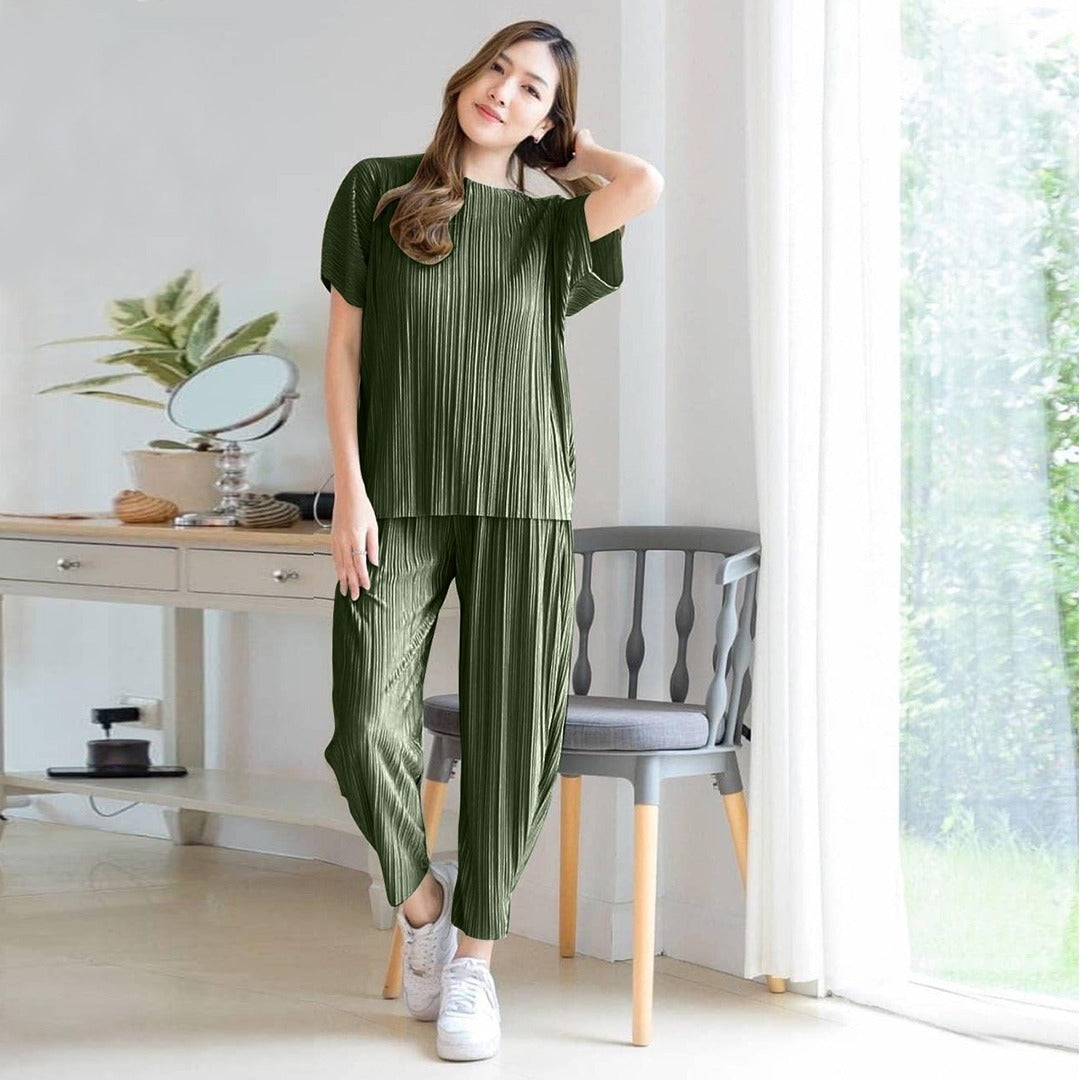 Solid Striped Style Casual Summer Fashion Fit T-shirt & Top for Women