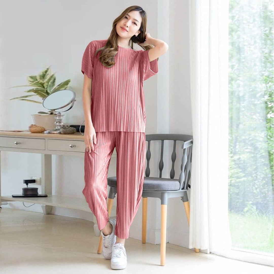 Solid Striped Style Casual Summer Fashion Fit T-shirt & Top for Women