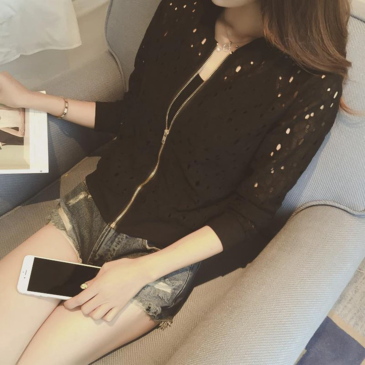 New Fashion Solid Color Summer Autumn Jacket for Women