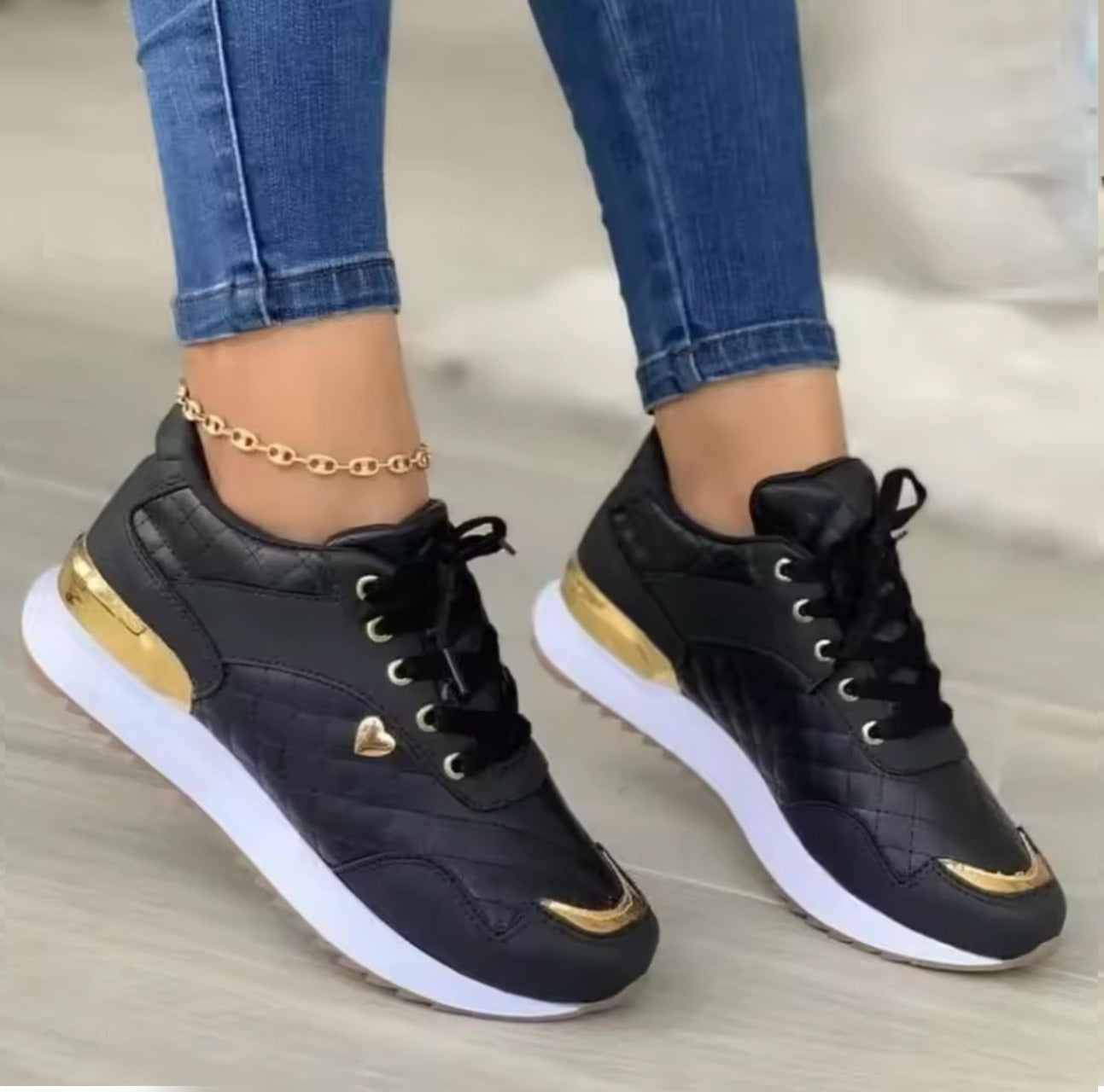 Lace Up Mesh Breathable Coushioned Sole Sneakers for Women