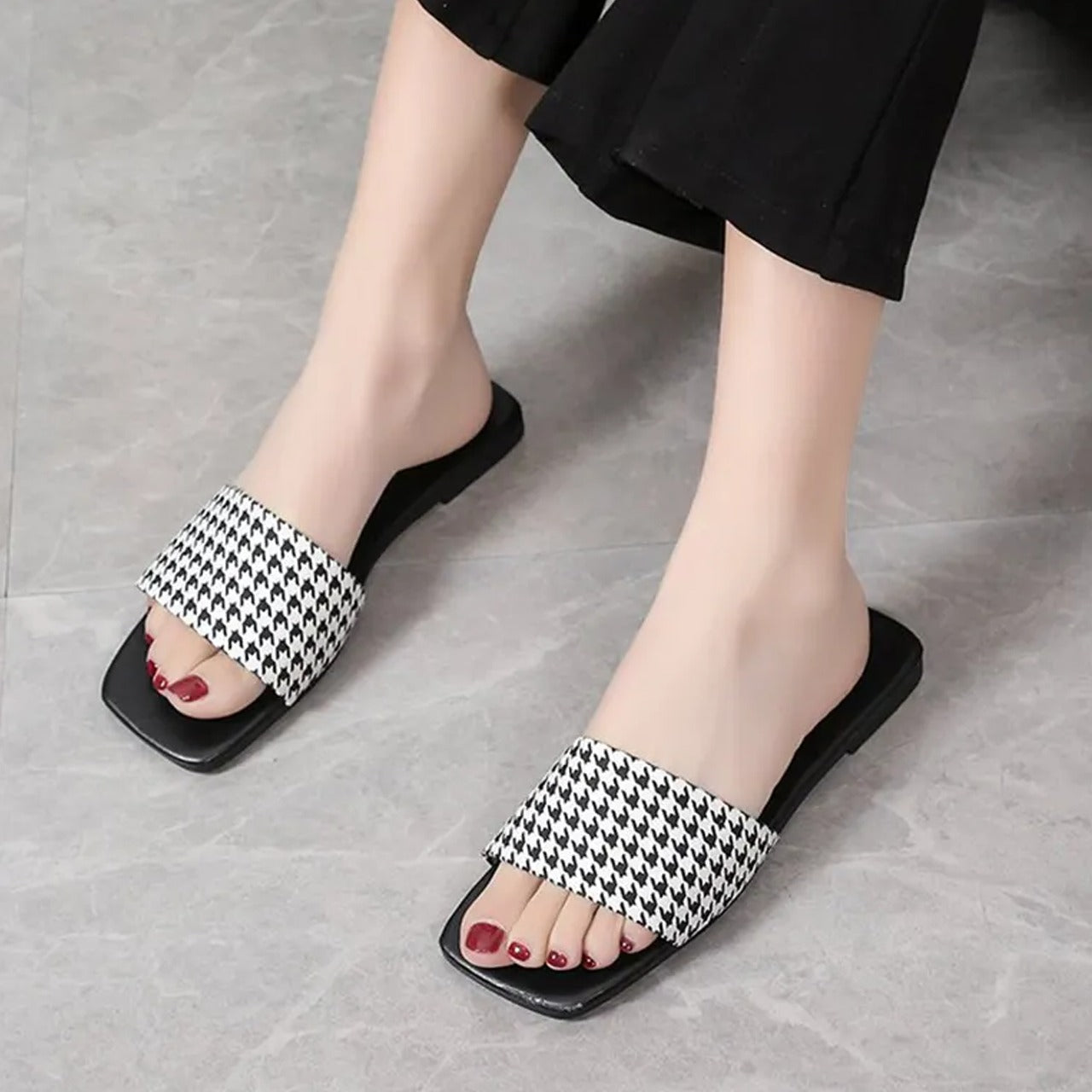 Latest-Slip On Flat Printed Sandals for Women